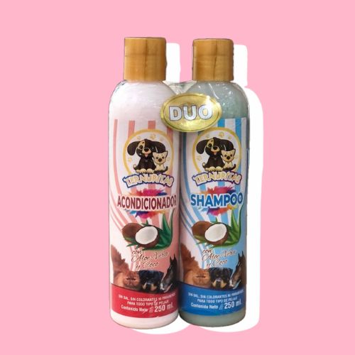 Combo shampoo y acondicionador para mascotas